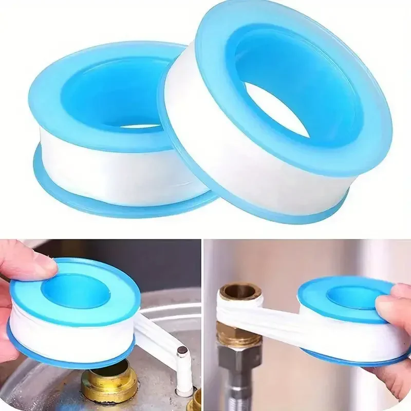 PTFE Water Pipe Tape Oil-free Sealing Tape Fitting Thread Seal Tape White Pipe Thread Seal Raw Material Tape Home Essential 5