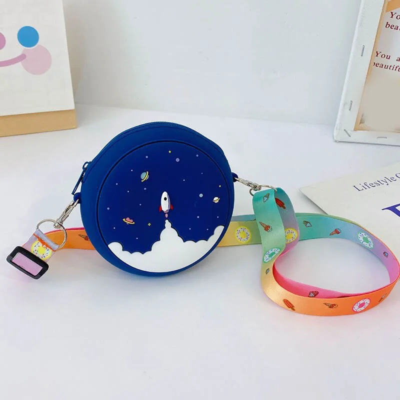 Silicone Rainbow Crossbody Coin Purse for Kids - Adjustable Strap Shoulder Handbag for Toddlers and Girls