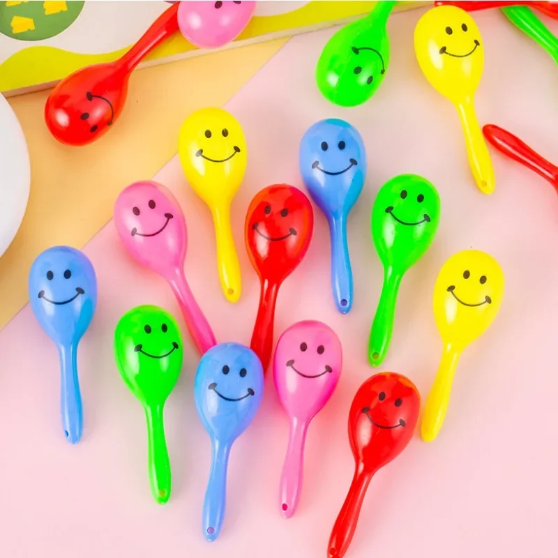 10pc Children's Auditory Training Percussion Instruments Smiling Face Sand Hammer Early Childhood Education Props Originality CN
