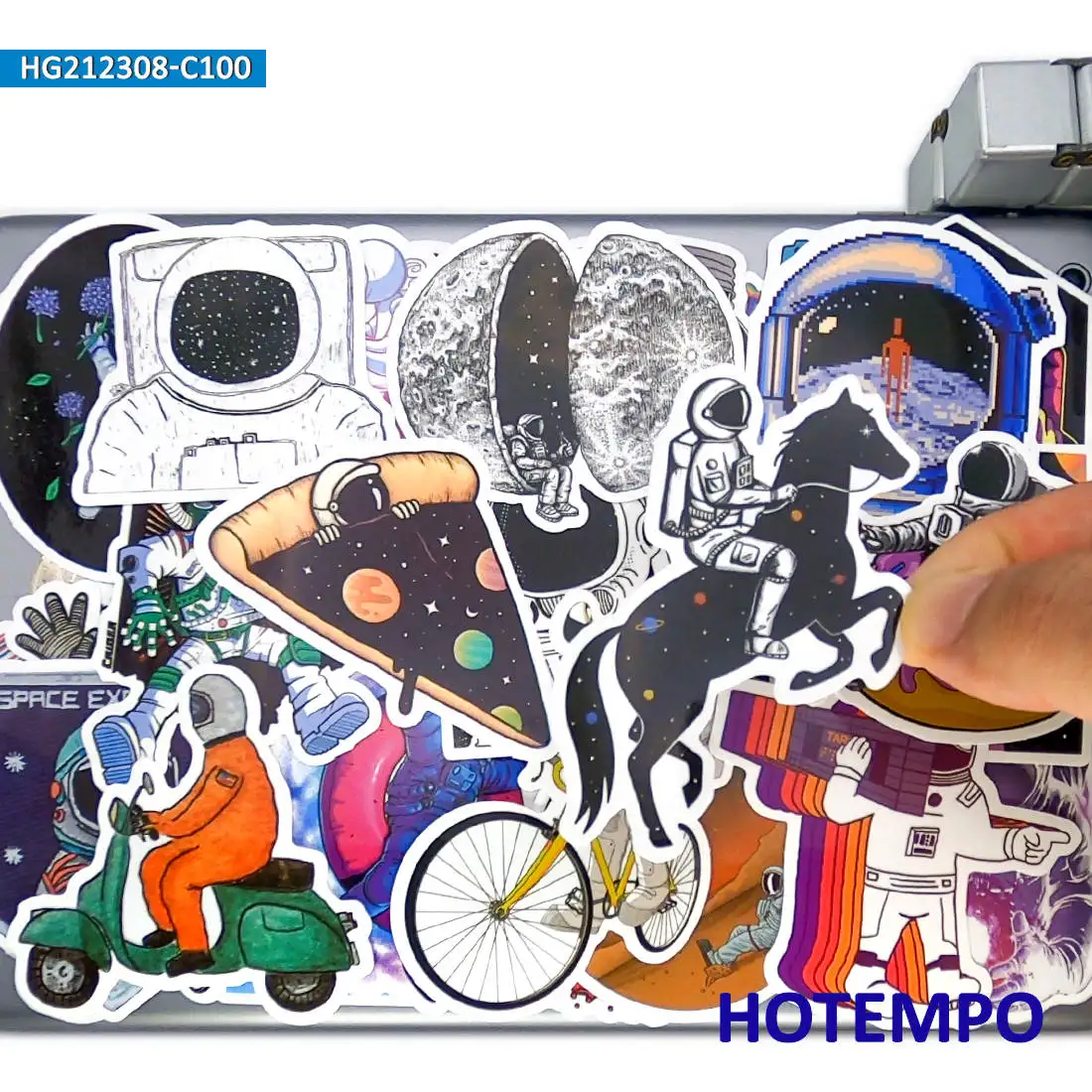 50/100 Stücke, Aliens, Astronauten, Universum, Weltraum, Raumschiff, UFO, Spaceman Aufkleber, für Telefon, Motorrad, Auto, Fahrrad, Skateboard, Helm, Gepäck, Scrapbook, Glas, Gitarre, Laptop-Aufkleber – Detail 3
