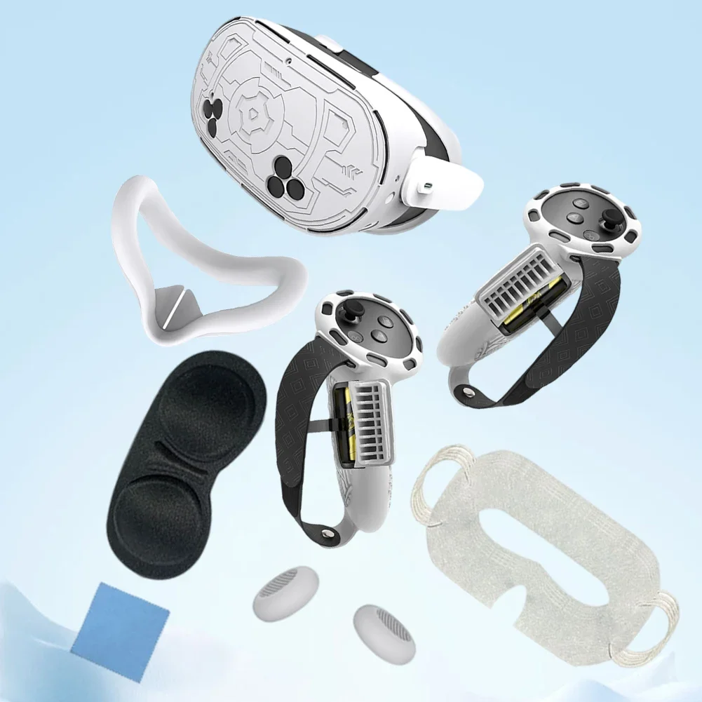 Enhanced VR Protective Accessory Set - Anti-Scratch & Shockproof Face and Lens Covers