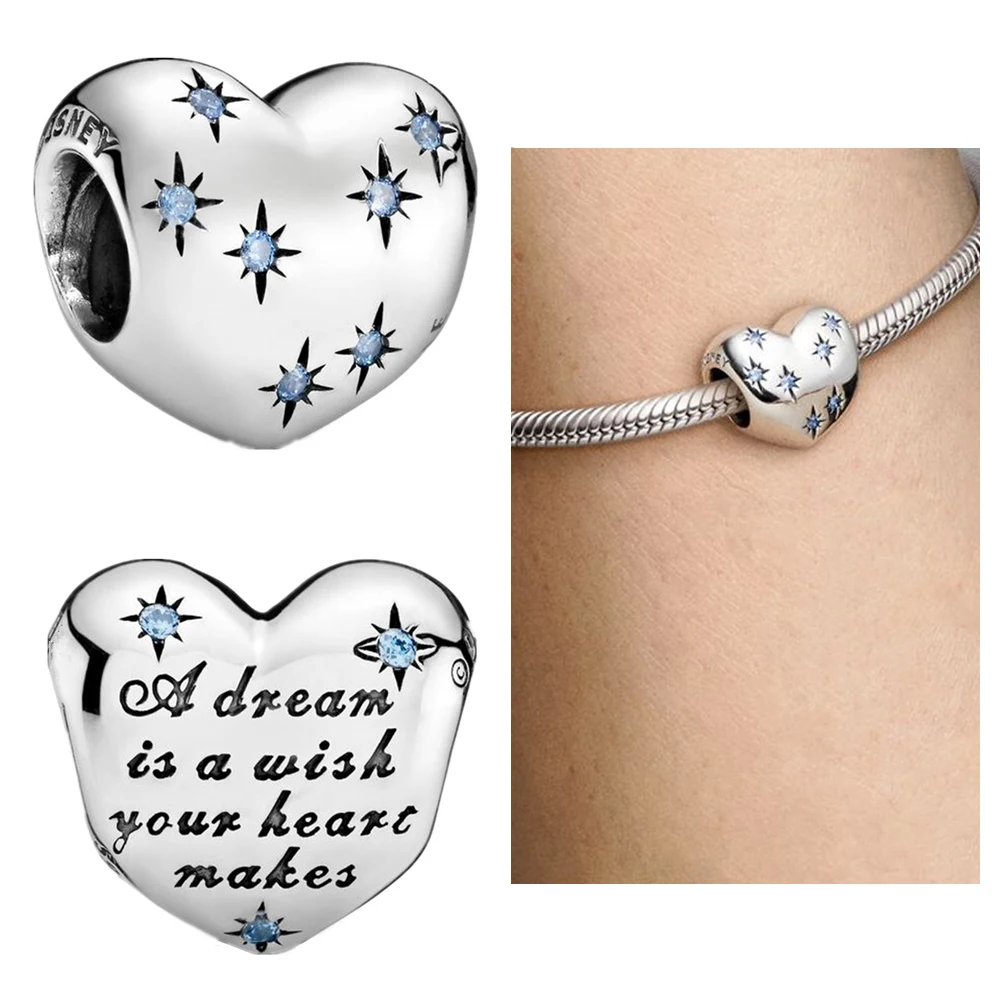 Rose Gold Heart Shape Silver Colour Charm for Women Festival Jewelry Gift Fit DIY Bracelet Necklace Chrams