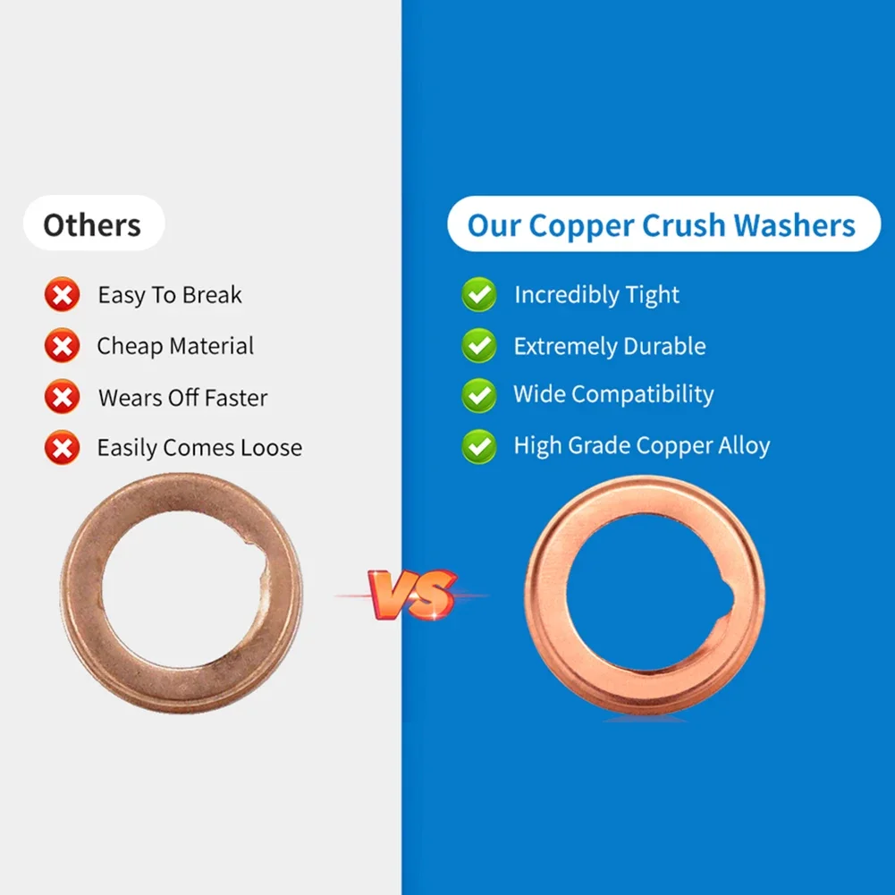 10Pcs Car Oil Drain Plug Crush Washer Car Engine Oil Drain Plug Gasket for Nissan Qichen Pan Copper Washer Plate