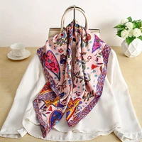 90*90Cm Square Scarf Twill Silk Feeling Women Head Shawls and Wraps Luxury Hair Tree Print Neck Scarves Hijab Bandana Pashmina - Image 3