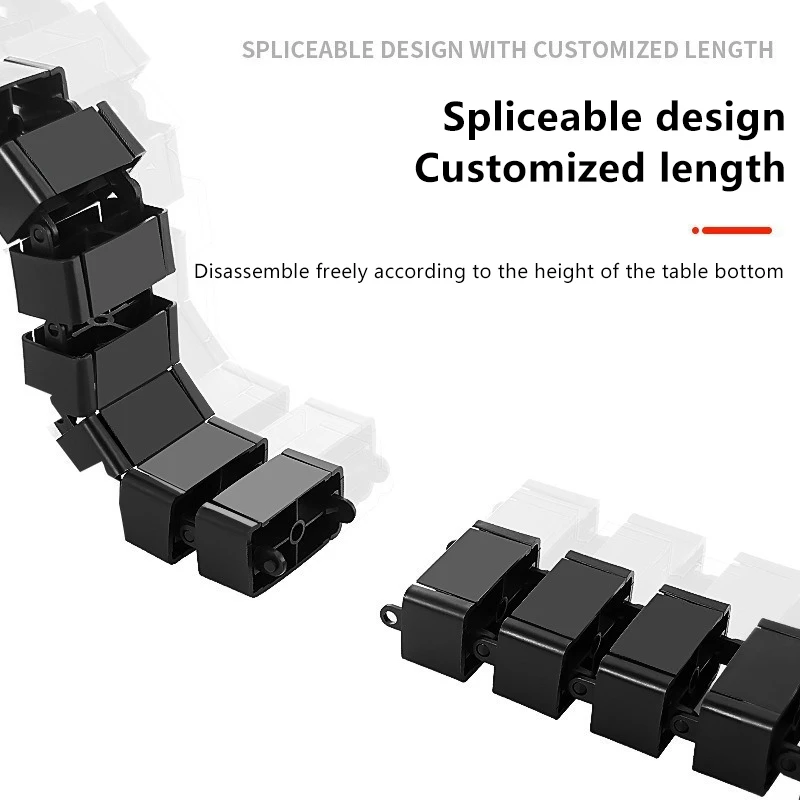 78cm 책상 아래 케이블 관리용 스네이크 와이어 정리기 워크스테이션 컴퓨터 코드 보호 튜브 스파인 케이블 슬리브-F(x)
