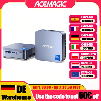 ACEMAGIC M5 Mini PC Windows 11 Pro Intel Core 14650HX 32GB DDR4 1TB SSD Mini Computers NVMe for Business Office Home Desktop PC