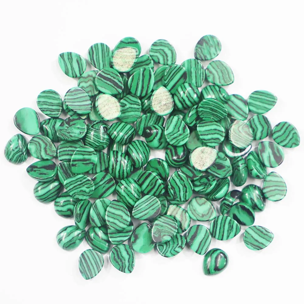 8*10mm Natural Crystal Agate Droplet Cabochon Polished Bare Stone Ring Necklace Set Accessories Jewelry Making Wholesale 100Pcs