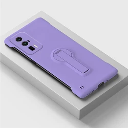 Ultra - Slim Frameless Phone Case with Rotating Stand Holder for Redmi 13 (Purple)