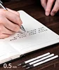 7pcs Metal Gel Pen Set 0.5mm Deli Roller type Black Ink Ballpoint Pen Replaceable Refill School Stationery Office Supplies 5