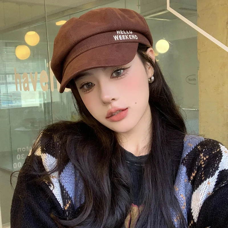 

Женская весенне-осенняя универсальная Новинка 2022, остроконечная Кепка, зимние теплые Восьмиугольные шапки, британские кепки в стиле ретро художника