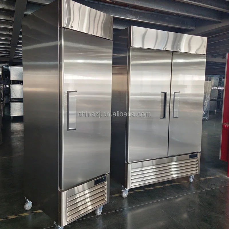 54" W Commercial Restaurant Upright Fridge Glass Door Reach In Freezer Stainless Steel Refrigerator Upright Reach In Cooler