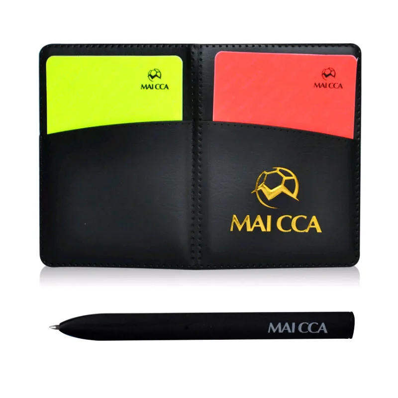 Soccer Referee Cards MAICCA Football Referee Bag With Whistle Cards Coin Barometer Professional Soccer Wallet Set for Referee Sports