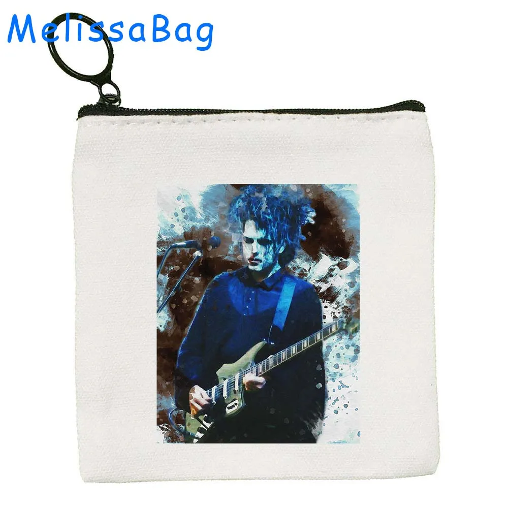 1986 The Cure Robert Smith Rock Band Punk Hip Hop Cute Gifts Fashion Graphic Canvas Coin Purse Key Case Bag Wallet Zipper Pouch