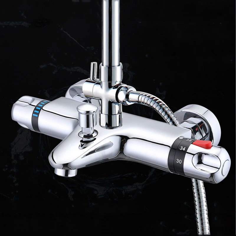 Bathroom Faucet Bathroom Shower Faucet Set Thermostatic Mixing Valve Reversed Inlets Thermostatic Bath Shower Faucet