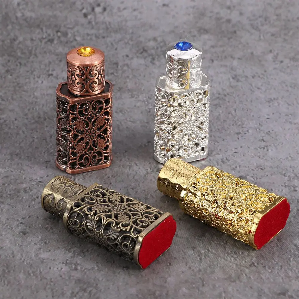 3ML Refillable Bottle Antiqued Metal Essential Oils Bottle Perfume Bottle Cosmetic Container Wedding Decoration Gift