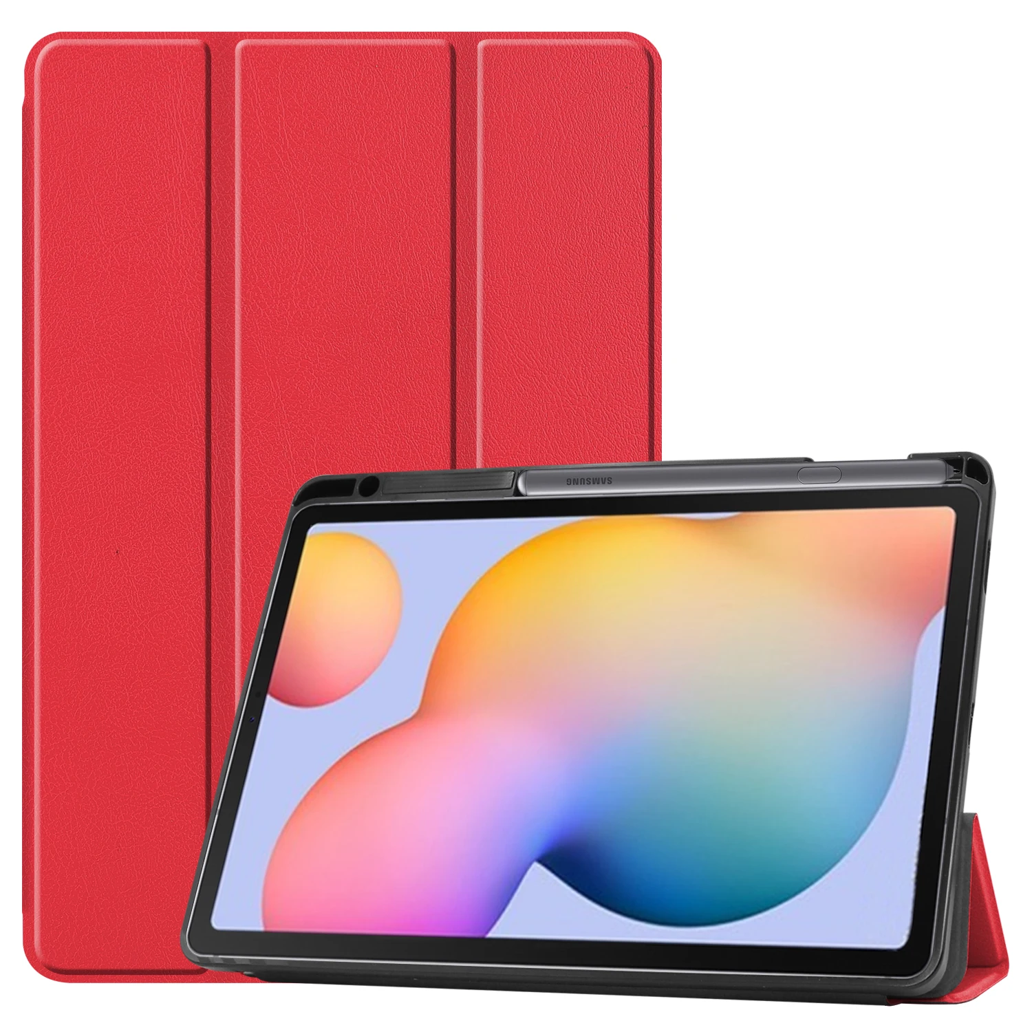 Premium Tri-Folding Magnetic Tablet Case with Pen Slot and TPU Leather Finish