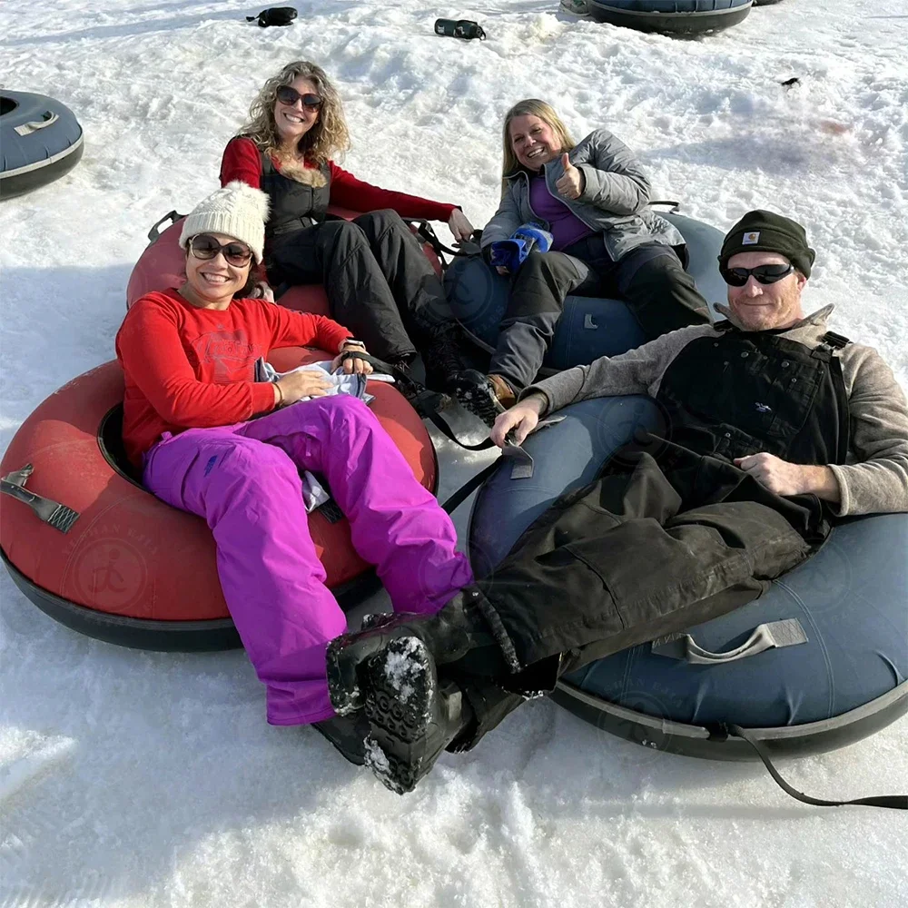 Pulling 100cm 120Cm Pvc Adult Winter Heavy Duty Snow Tubing Slide Inflatable Sleds Seat Snow Tube For With Canvas Cover