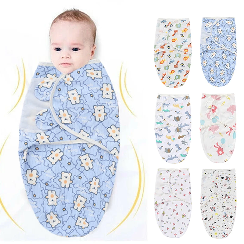 

100% Cotton Baby Swaddle Blanket Swaddle Wrap for Infant Adjustable Newborn Swaddle Soft Baby Swaddle for 0-6 Month TSF#