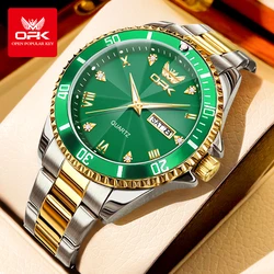 OPK Brand Men's Luxury Gold Waterproof Wristwatch (YELLOW)