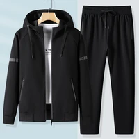 Ensemble de survêtements de sport pour hommes, sweat à capuche, fermeture éclair, vêtements d'extérieur et pantalons de survêtement, tenue d'entraînement, collection automne et printemps 2