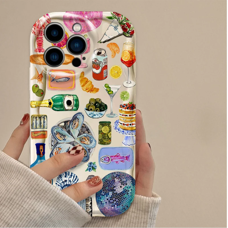 Seaside Scenery Wine Lemon Soft TPU Phone Case