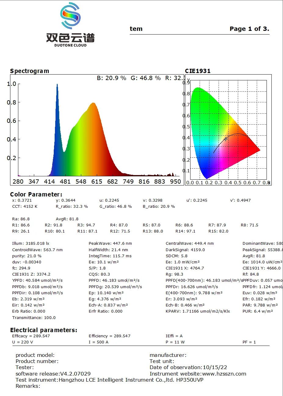 HP350UVP 280-950nm light Spectrometer UV irradiance mW/cm2 Wavelength light meter