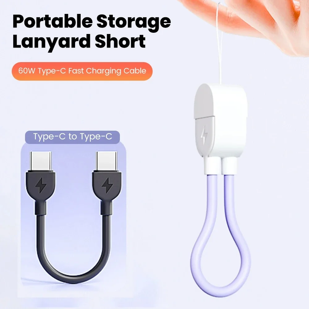 60W Fast Charging Phone Data Cable 2 In 1 Keychain - Image 4