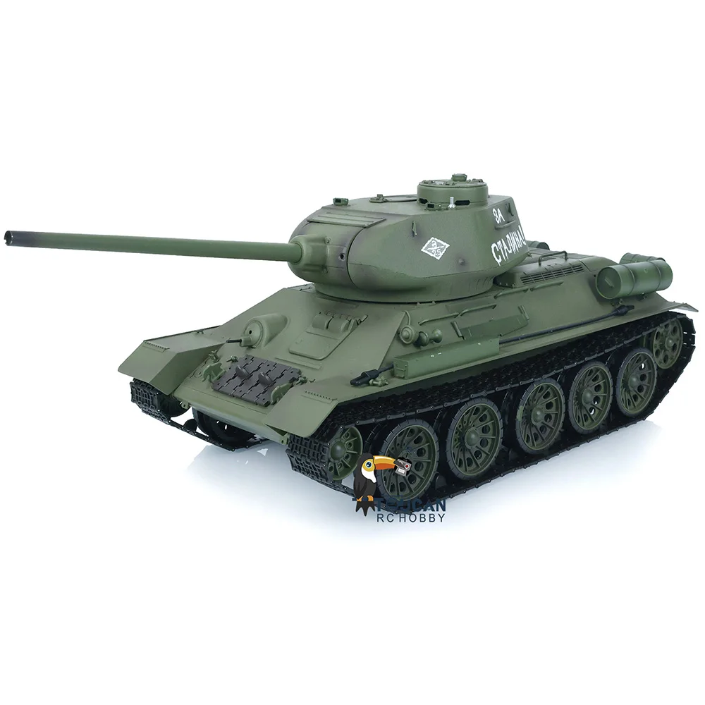 Toys Heng Long 1/16 7.0 Plastic Ver Soviet T34-85 Army RC Tank Ready to Run Model 3909 Engine Proportion Smoke Car TH17764 3