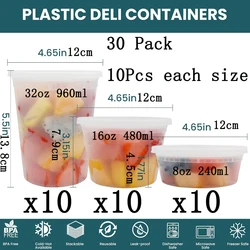 BPA - Free Leakproof Food Storage Containers Set - Microwave & Freezer Safe (30 Pack)