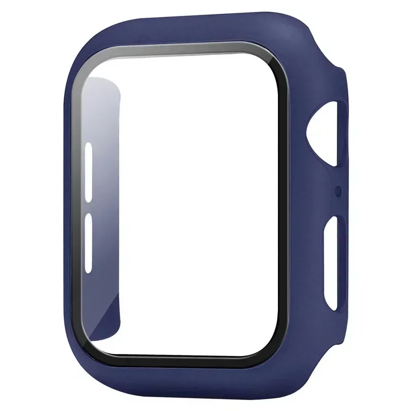 Enhanced Tempered Glass Apple Watch Screen Protector Case - Matte Hard PC Bumper Cover