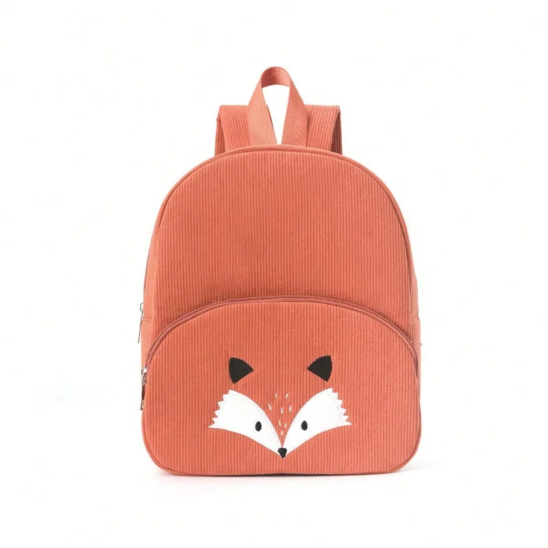 1PC Corduroy Backpack Large Capacity Cartoon Unicorn School Bag Lightweight Wear Resistant Fashion Student Daily Backpack 3