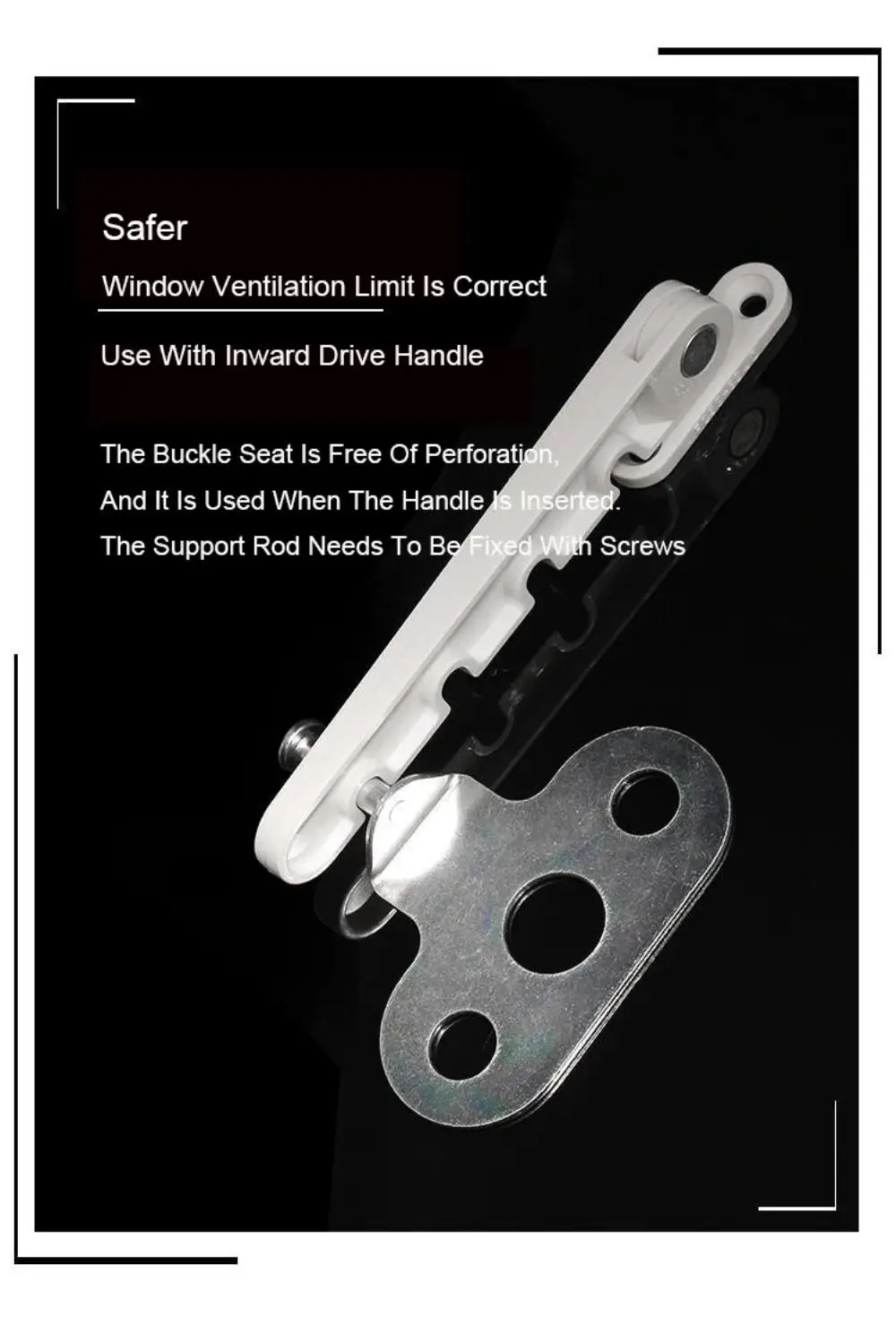 Description Picture 3 of itemWindow Limiter Latch Position Stopper Casement Wind Brace Home Security Door Windows Sash Lock Child Safety Protection