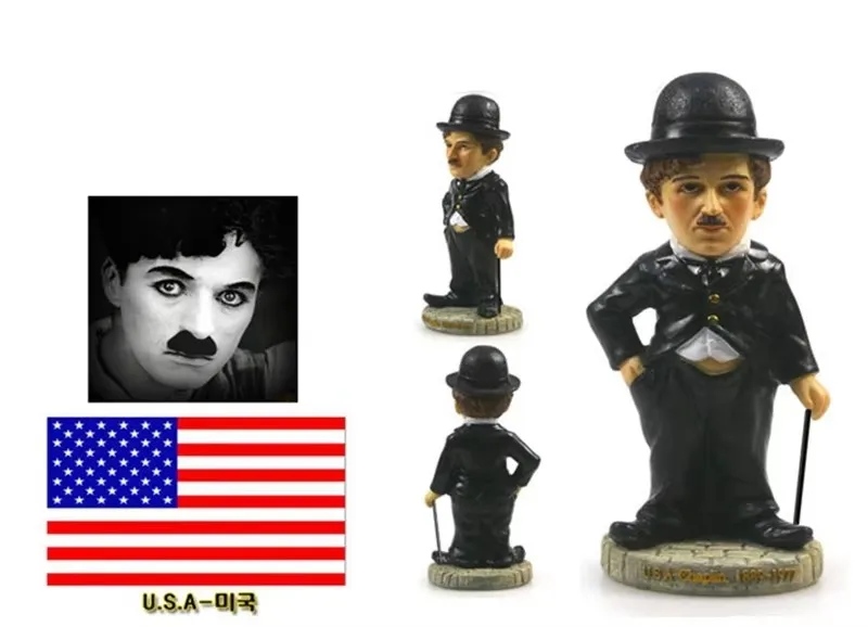 Charlie Chaplin, American Creative Resin Crafts World Celebrity Statue Tourism Souvenir Gifts Collection Home Decor 2