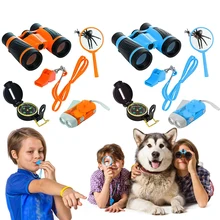 

Outdoor Exploration Set for Kids Children 6pcs Fun Adventure Pack with Binoculars Flashlight Compass Magnifier Whistle Toys