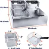 Commercial Deep Fryer with Basket, 3400W 12.7QT/12L, Detachable Large Capacity Stainless Steel Countertop Electric Oil Fryer wit 6