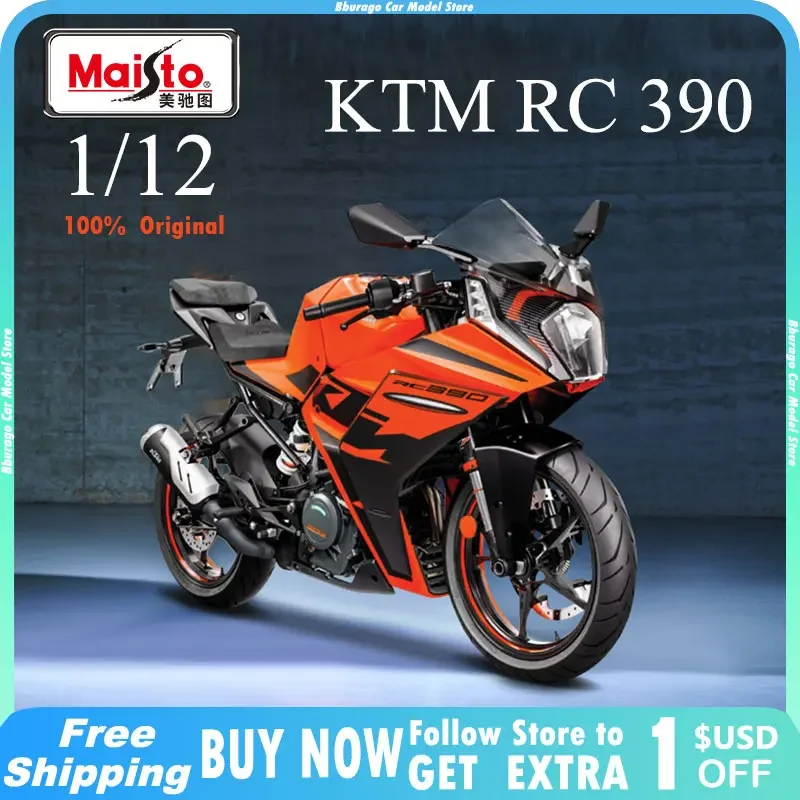 

IN STOCK Maisto 1:12 Ktm Rc 390 Sport Motorcycle Model Die Cast Vehicles Collectible Hobbies Motorcycle Displacement Trolley Toy