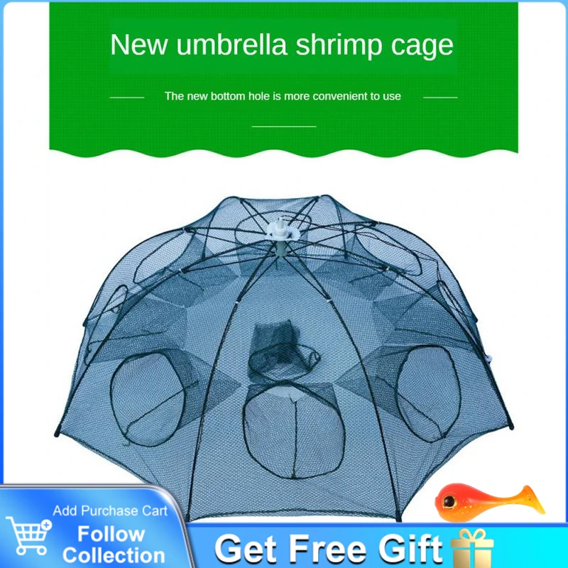 

Fishing Net Strengthened 4-16Holes Рыбалка Shrimp Cage Nylon Crayfish Crab Trap Fishing Mesh Pesca Foldable Fish Trap Cast Net