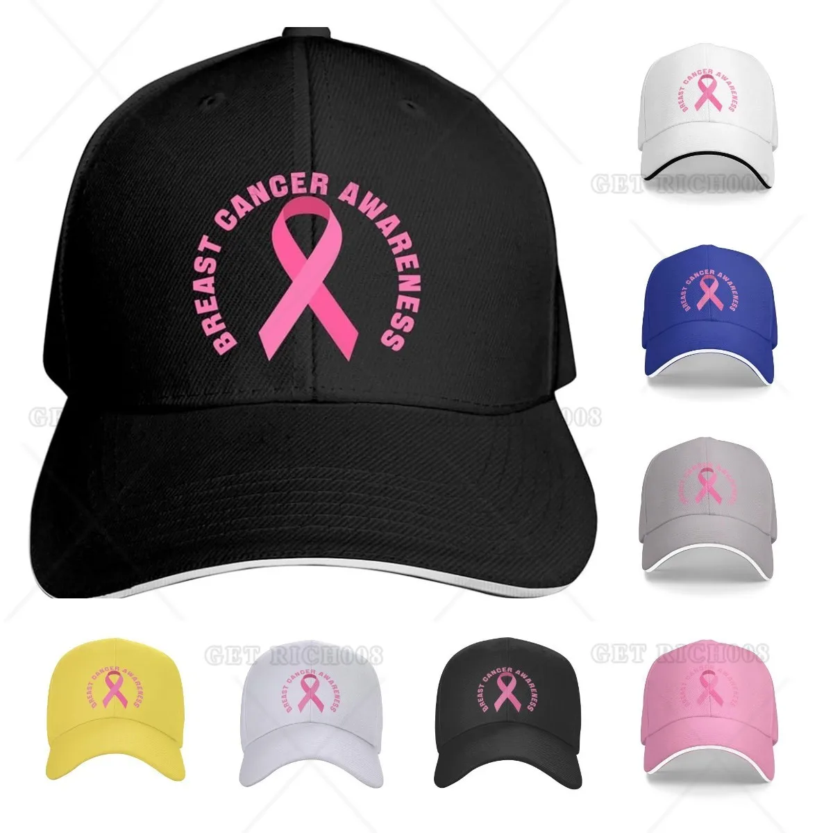 

Breast Cancer Awareness Pink Ribbon Baseball Cap for Men Women Fashion Dad Hats Unisex Adult Trucker Hat Brim Baseball Hat