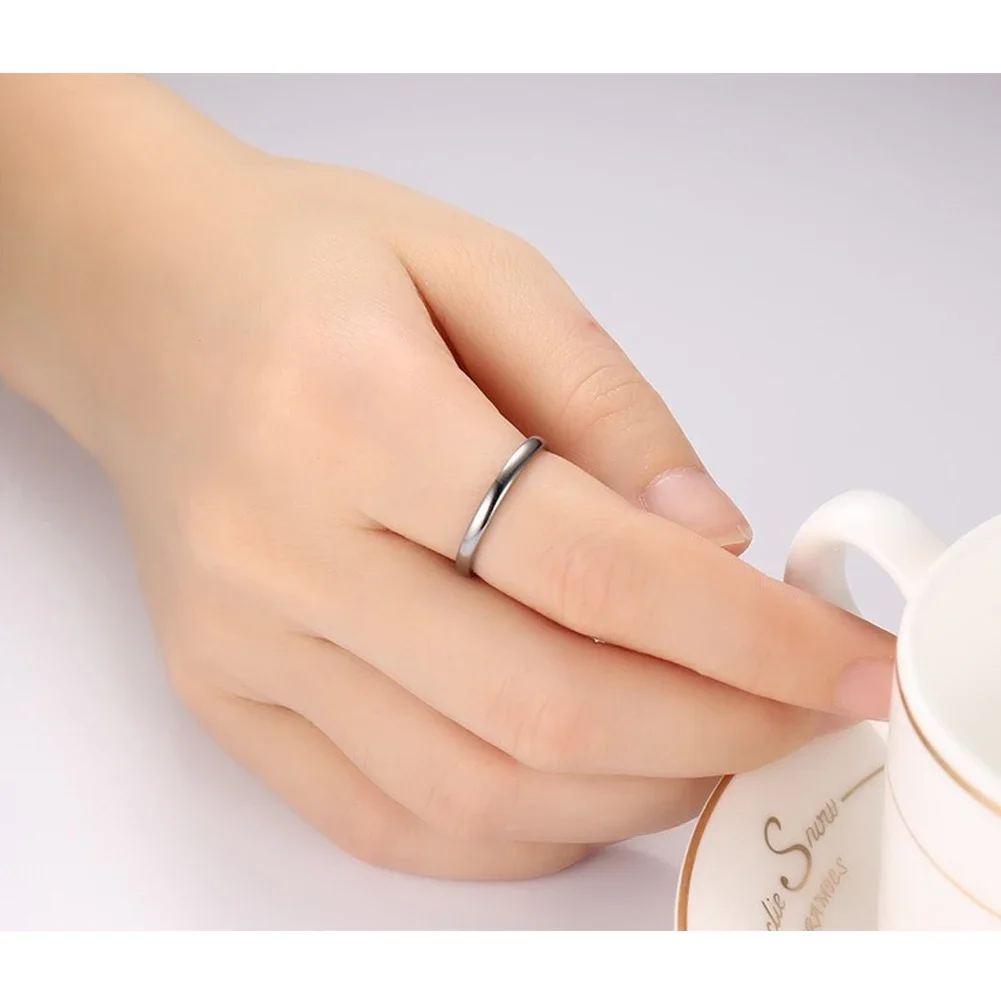 2mm Tungsten Carbide Stacking Rings for Men Women High Polished Wedding Band Comfort Fit Size 6-12 5