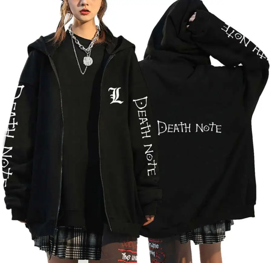 Japan Anime Death Note Zip Up Hoodies Gothic Men's Cartoon Misa