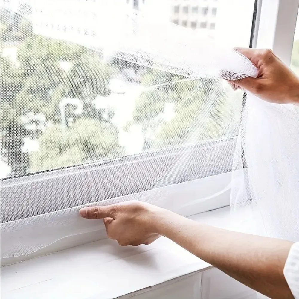 DIY 모기장 셀프 접착식 실내 방충망 커튼 창문망 보호망 홈 텍스타일 침대 정원용