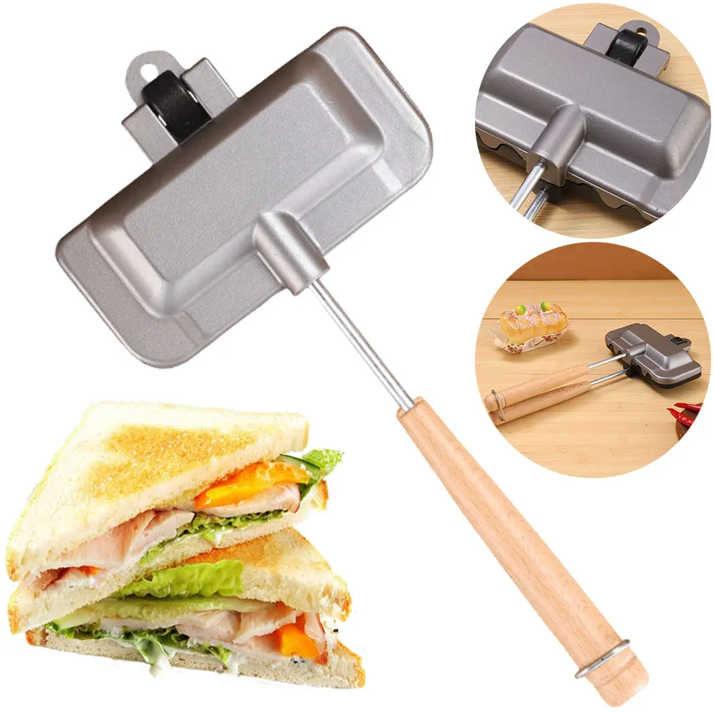 Hot Dog Toaster Non Stick Aluminum Alloy Bread Toast Breakfast Machine Sandwich Maker Waffle Pancake Baking Barbecue Oven Mold 1