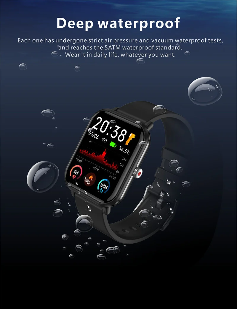 Xiaomi Smart Watch Band 1.7 Inch Heart Rate SpO2 Monitor Men Women Fitness Tracker Waterproof Blood Pressure Gauge Smartwatch