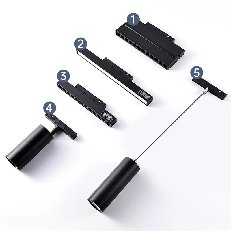 Ceiling Track Light Modern Magnetic Track Embedded Spotlight Floodlight Livingroom Lighting Magnetic Rail Indoor Lighting System