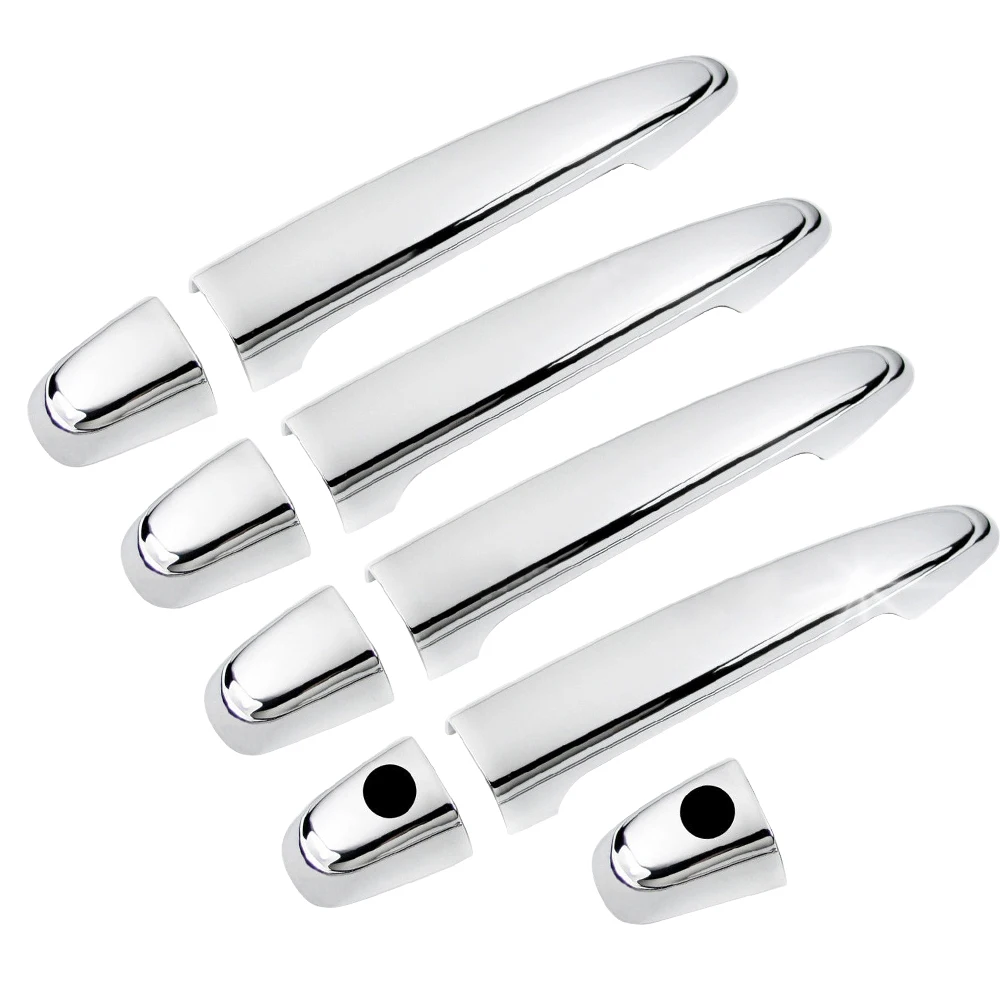 1 Set Car Exterior Side Door Maniglia Copertura Cap Modanatura Trim Fit For Toyota Sienna 2004-2008 2009 2010 Argento Cromato