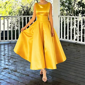 Elegante Abito Lungo Maxi con Orlo Largo in Tinta Unita, Vestito Femminile alla Moda e Trendy, Nuovo Arrivo Estivo