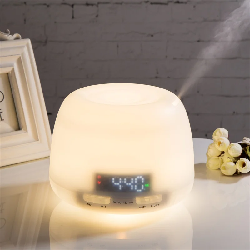 

400ml Aroma Diffuser Air Humidifier Mist Maker Fogger Difusor Perfume Essential Oil with Alarm Clock 7 Colors Night Light