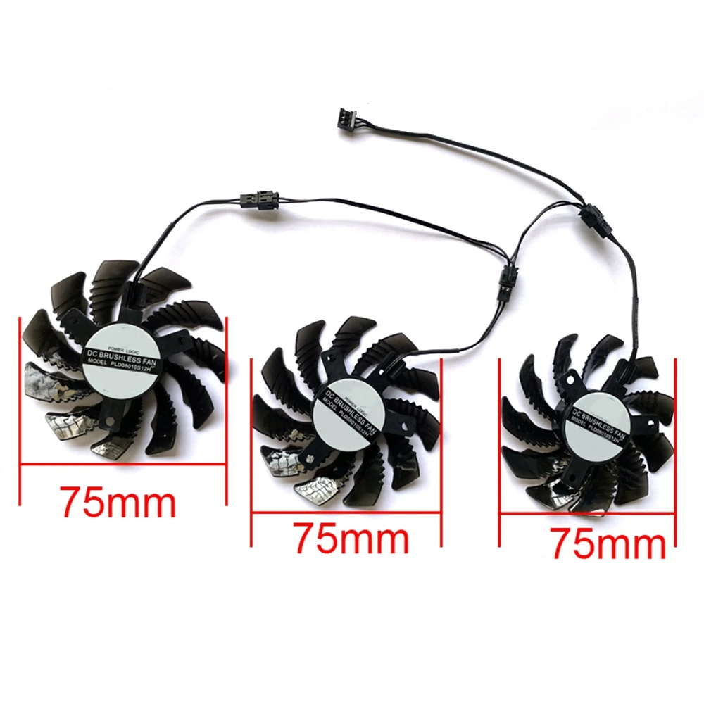 Ventola Gpu 3Pcs 75Mm Pld08010S12H 3Pin Gtx970 Per Ventola Di Raffreddamento Della Scheda Video Grafica Gigabyte Gv-N970Wf3Oc-4Gd Gtx970