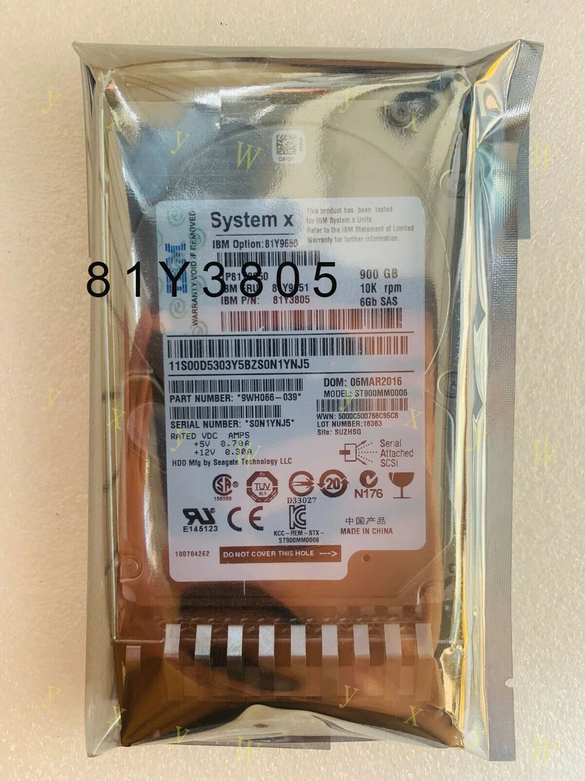 IBM-81Y3805-81Y9650-81Y9651-900GB-10K-6G-2-5-Slim-HS-SFF-SAS-Hard-Drive ...