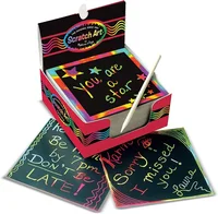 100Pcs Magic Color Rainbow Scratch Mini Notes Paper Pad Cards With Stylus Children Kids Draw Painting Toys Craft Gift  DIY Toys 1